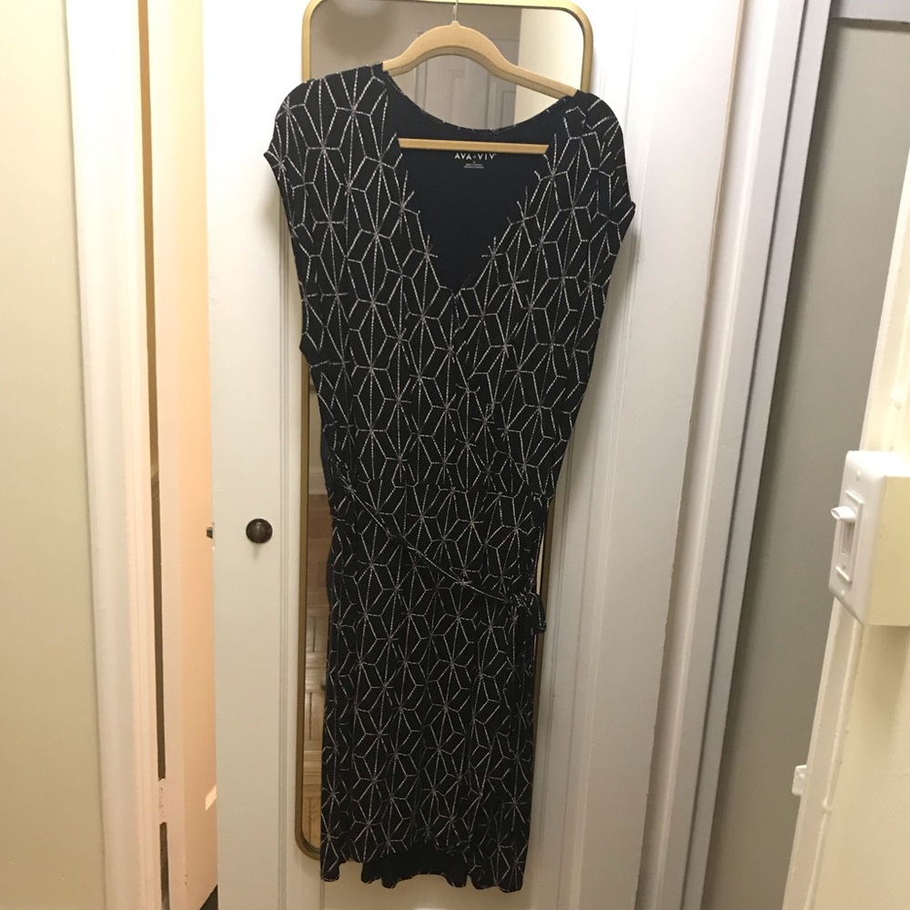 Ava and Viv patterned wrap dress